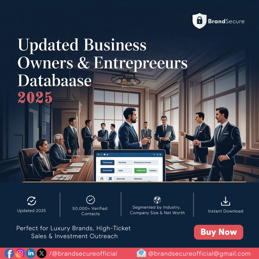 HNI Database (high net-worth database) Business Owners & Entrepreneurs database